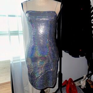 Topshop mini chrome dress